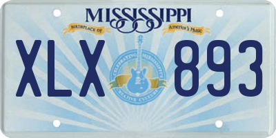 MS license plate XLX893