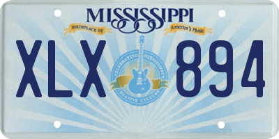 MS license plate XLX894
