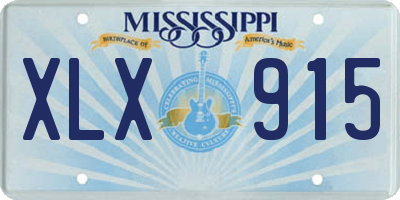 MS license plate XLX915