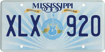 MS license plate XLX920