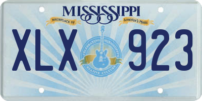 MS license plate XLX923