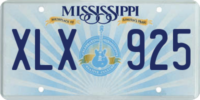 MS license plate XLX925