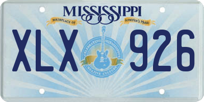MS license plate XLX926