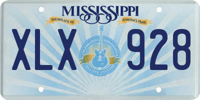 MS license plate XLX928