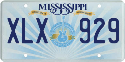 MS license plate XLX929