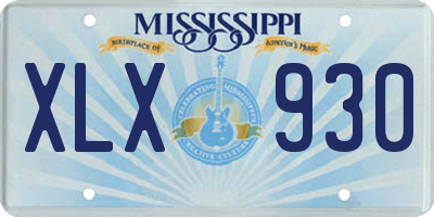 MS license plate XLX930
