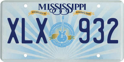 MS license plate XLX932