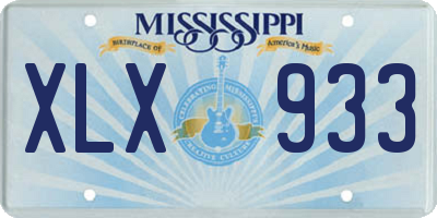 MS license plate XLX933