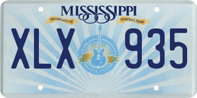 MS license plate XLX935