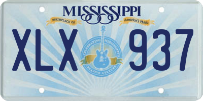 MS license plate XLX937