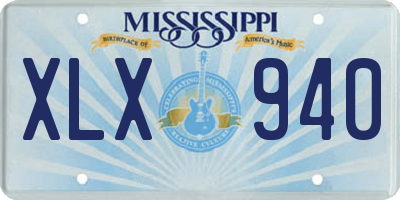 MS license plate XLX940