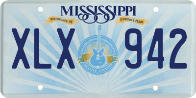 MS license plate XLX942