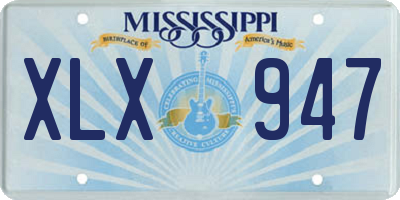 MS license plate XLX947
