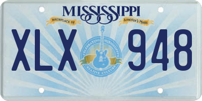 MS license plate XLX948