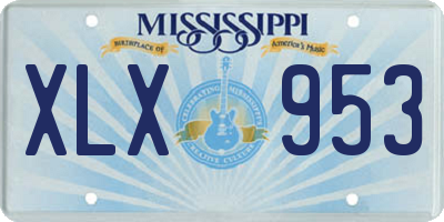 MS license plate XLX953