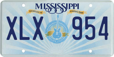 MS license plate XLX954
