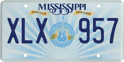 MS license plate XLX957