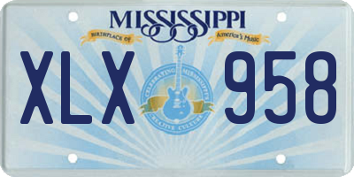 MS license plate XLX958