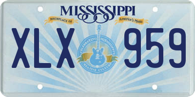 MS license plate XLX959