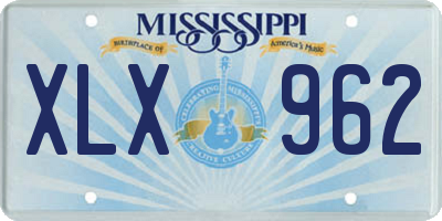 MS license plate XLX962