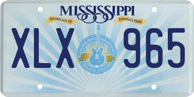 MS license plate XLX965