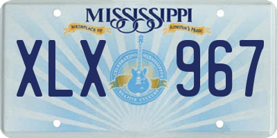 MS license plate XLX967
