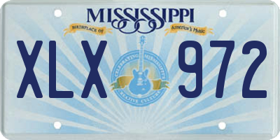 MS license plate XLX972