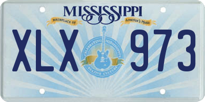 MS license plate XLX973