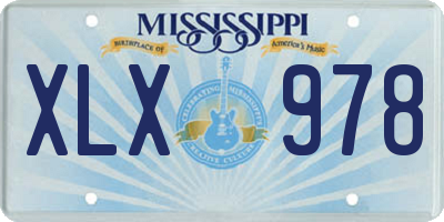 MS license plate XLX978