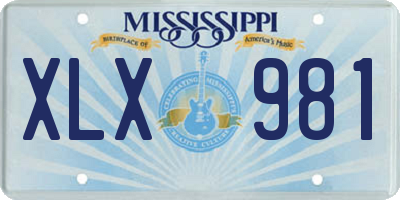 MS license plate XLX981
