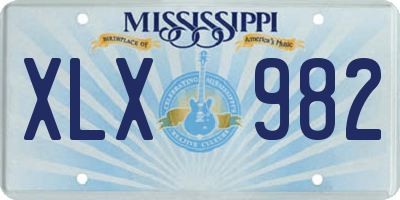 MS license plate XLX982