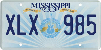 MS license plate XLX985