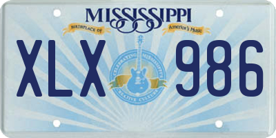 MS license plate XLX986