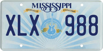 MS license plate XLX988