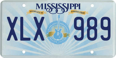 MS license plate XLX989