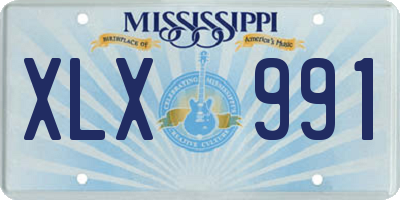 MS license plate XLX991