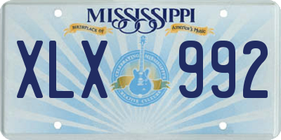 MS license plate XLX992