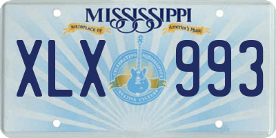 MS license plate XLX993