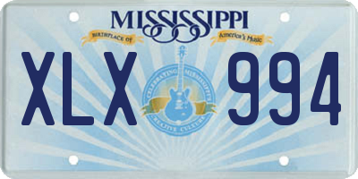 MS license plate XLX994