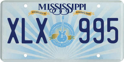 MS license plate XLX995