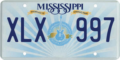 MS license plate XLX997