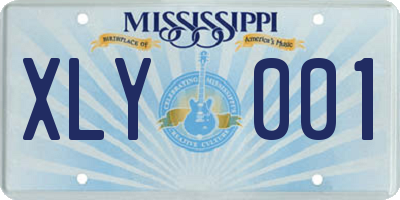 MS license plate XLY001