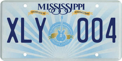 MS license plate XLY004