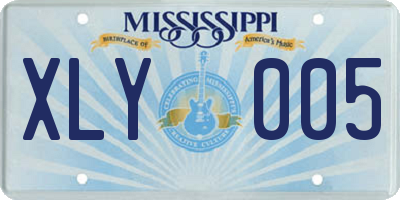 MS license plate XLY005