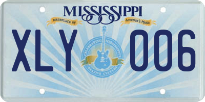 MS license plate XLY006