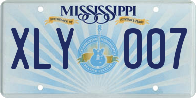 MS license plate XLY007