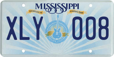 MS license plate XLY008
