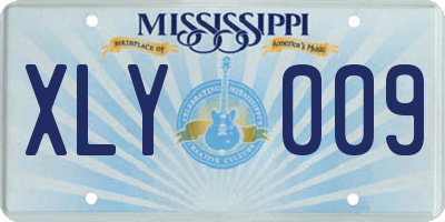 MS license plate XLY009