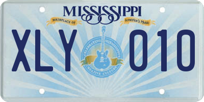 MS license plate XLY010