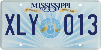 MS license plate XLY013